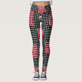 Red and Black Patch Work Pocket Gingham Leggings (Vorderseite)