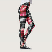 Red and Black Patch Work Pocket Gingham Leggings (Rechts)