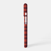Red and Black Plaid Checkered Pattern iPhone 16 Hülle (Linke Seite)