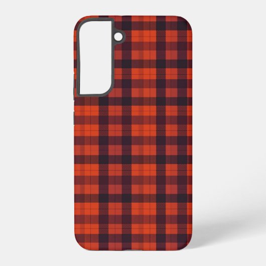 Red and Black Plaid Checkered Pattern Samsung Galaxy Hülle (Rückseite)