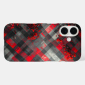 Red and Black Plaid with Floral Accent Case-Mate iPhone Hülle (Rückseite (Horizontal))