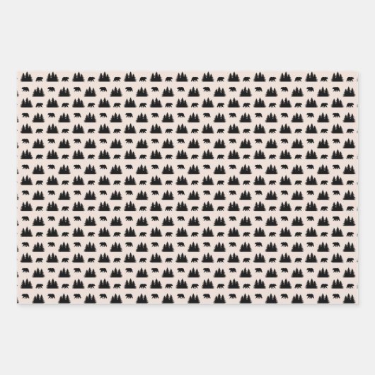 Red and Black Plaid Woodland Geschenkpapier Set (Vorderseite 2)