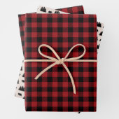 Red and Black Plaid Woodland Geschenkpapier Set (Beispiel)