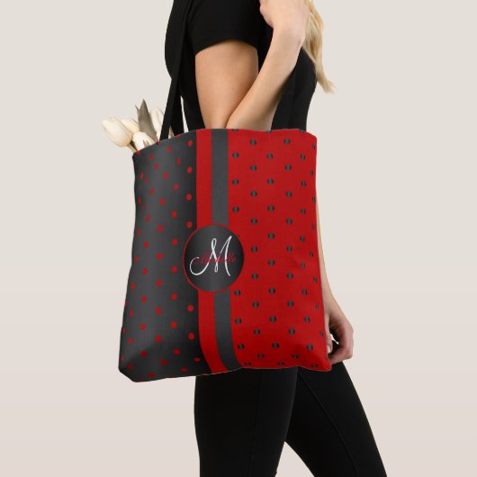 Red and Black Polka Dot Design Tasche (Von Nahem)