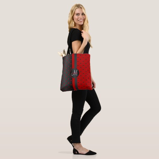 Red and Black Polka Dot Design Tasche (Am Model)