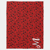 Red and black polka dots funny ladybug fleecedecke (Vorderseite)