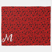 Red and black polka dots funny ladybug fleecedecke (Vorderseite (Horizontal))