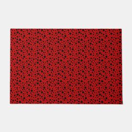 Red and black polka dots funny ladybug fußmatte