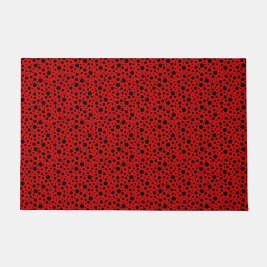 Red and black polka dots funny ladybug fußmatte (Vorderseite)
