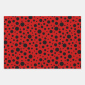 Red and black polka dots funny ladybug geschenkpapier set (Vorderseite 3)