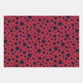 Red and black polka dots funny ladybug geschenkpapier set (Vorderseite 2)
