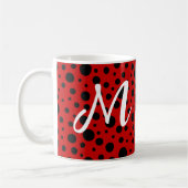 Red and black polka dots funny ladybug kaffeetasse (Links)