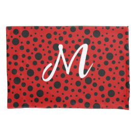Red and black polka dots funny ladybug kissenbezug