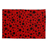 Red and black polka dots funny ladybug kissenbezug (Rückseite-Links)