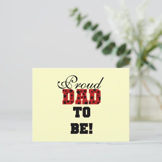 Red and Black Proud Vater to Be Tshirts and Gifts Postkarte (Stehend Vorderseite)