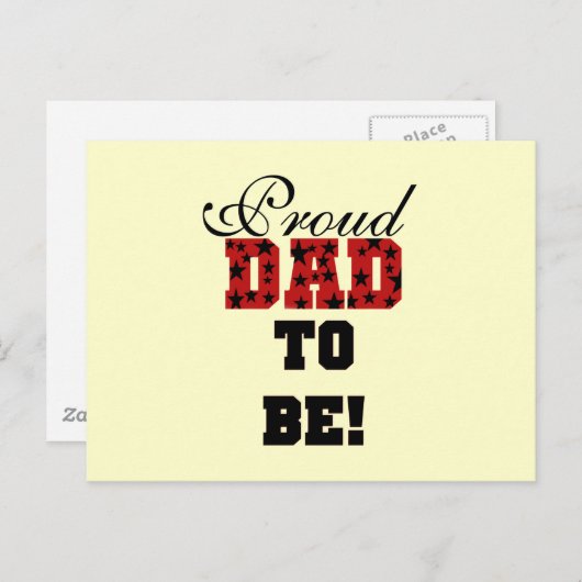 Red and Black Proud Vater to Be Tshirts and Gifts Postkarte (Vorne/Hinten)
