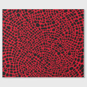 Red and Black Psychedelic Oragnic Hautmuster Geschenkpapier (Flach)