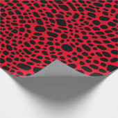 Red and Black Psychedelic Oragnic Hautmuster Geschenkpapier (Ecke)