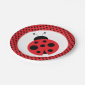 Red and Black Punkt Ladybug Party Teller (Schrägansicht)
