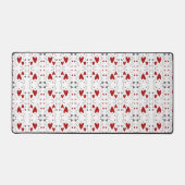 Red and Black Retro Hand Drawn Hearts Love  Schreibtischunterlage (Vorderseite)