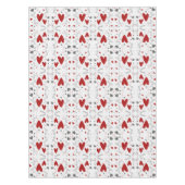 Red and Black Retro Hand Drawn Hearts Love Tischdecke (Vorderseite)