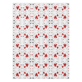 Red and Black Retro Hand Drawn Hearts Love  Tischdecke