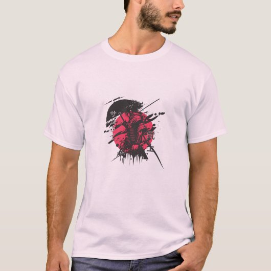 Red and black samurai Men's T-shirt (Vorderseite)