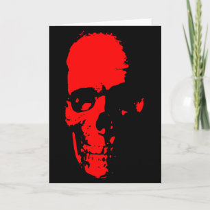 Red and Black Skull Karte