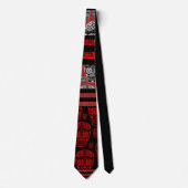 Red And Black Skull Tie Krawatte (Vorderseite)