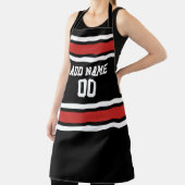 Red and Black Sports Jersey Individuelle Name Numb Schürze (InSitu)