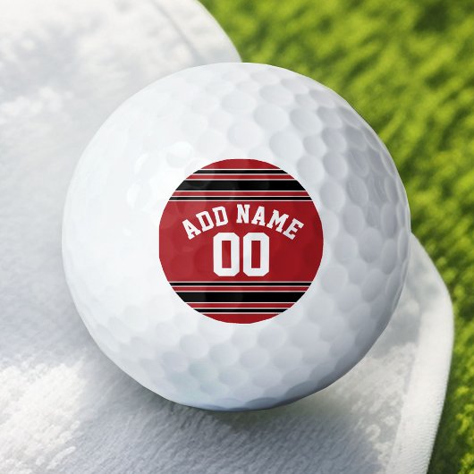 Red and Black Sports Jersey Name Number Golfball