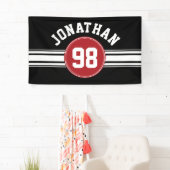 Red and Black Sports Jersey Personalisiert Banner (Insitu)