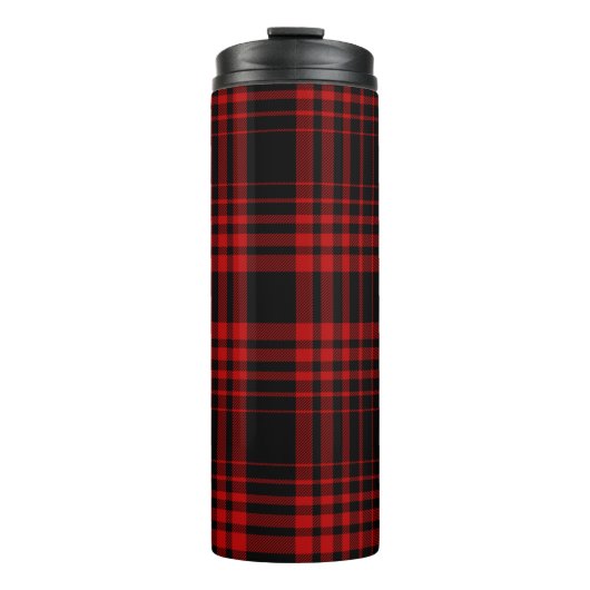 Red and black tartan plaid Scottish seamless patte Thermosbecher (Vorderseite)