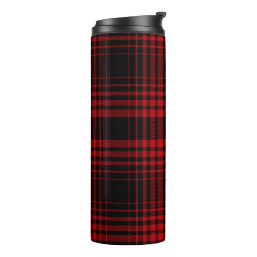 Red and black tartan plaid Scottish seamless patte Thermosbecher (Nach links gedreht)