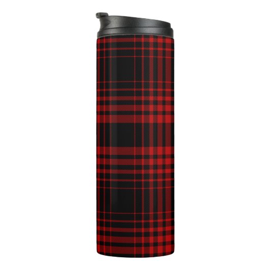 Red and black tartan plaid Scottish seamless patte Thermosbecher (Nach rechts gedreht)