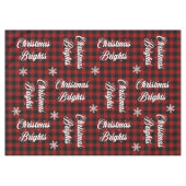 Red and Black Tartan Snowflake Weihnachtsbriefe T Tischdecke (Vorderseite (Horizontal))