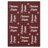 Red and Black Tartan Snowflake Weihnachtsbriefe T Tischdecke (Vorderseite)