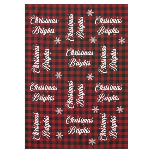 Red and Black Tartan Snowflake Weihnachtsbriefe T Tischdecke (Vorderseite)