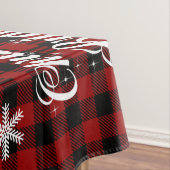 Red and Black Tartan Snowflake Weihnachtsbriefe T Tischdecke (Beispiel)