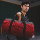 Red and Black Typography Based Design Gym Bag Duffle Bag