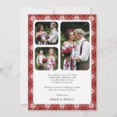 Red and Black Ukrainian Embroidery Wedding Dankeskarte (Rückseite)