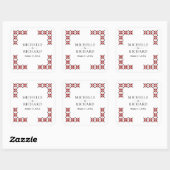 Red and Black Ukrainian Embroidery Wedding Quadratischer Aufkleber (Blatt)