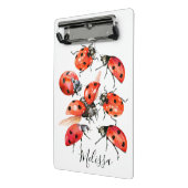 Red and Black Watercolor Ladybug Mini Klemmbrett (Gewinkelt2)