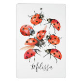 Red and Black Watercolor Ladybug Mini Klemmbrett (Rückseite)