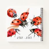 Red and Black Watercolor Ladybug  Notizblock (Rückseite)