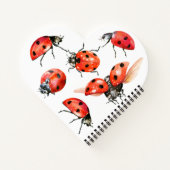 Red and Black Watercolor Ladybug Notizblock (Rückseite)