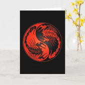 Red and Black Yin Yang Scorpions Karte (Gelbe Blume)