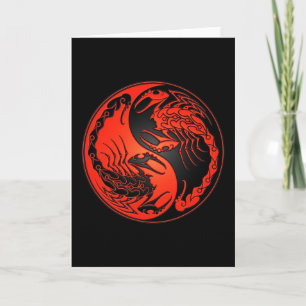 Red and Black Yin Yang Scorpions Karte