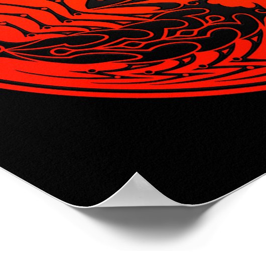 Red and Black Yin Yang Scorpions Poster (Ecke)