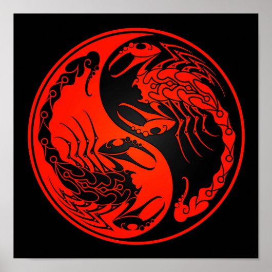 Red and Black Yin Yang Scorpions Poster (Vorne)